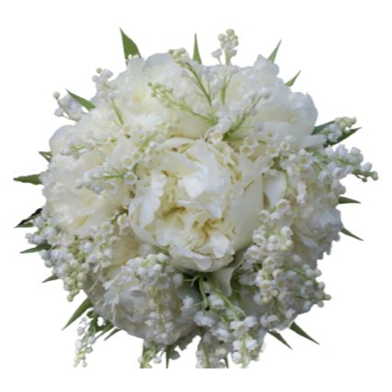White Peonies with Lily of Valley Bouquet