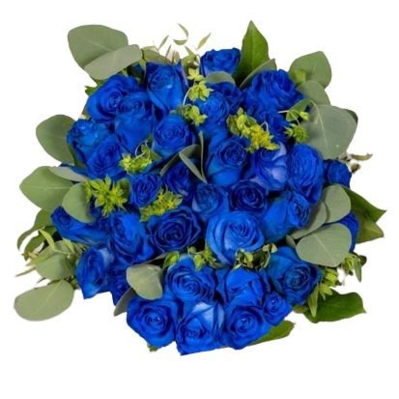 Blue Roses with Populus Bouquet