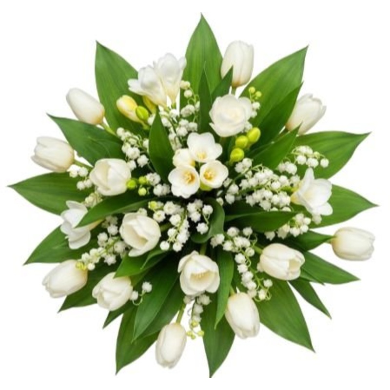Bouquet of Tulips and Freesias with Lily of Valley
