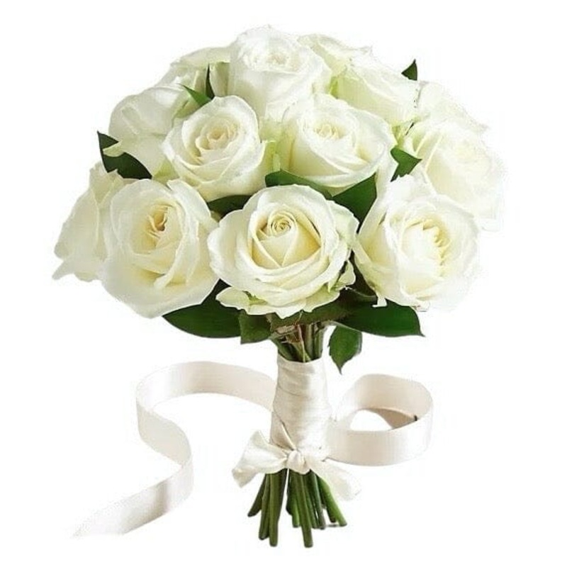 Classic White Roses Bridal Bouquet