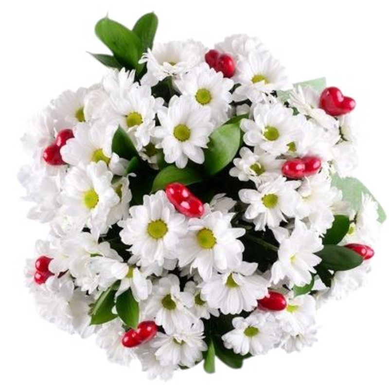 Daisy Chrysanthemum with Heart Bouquet