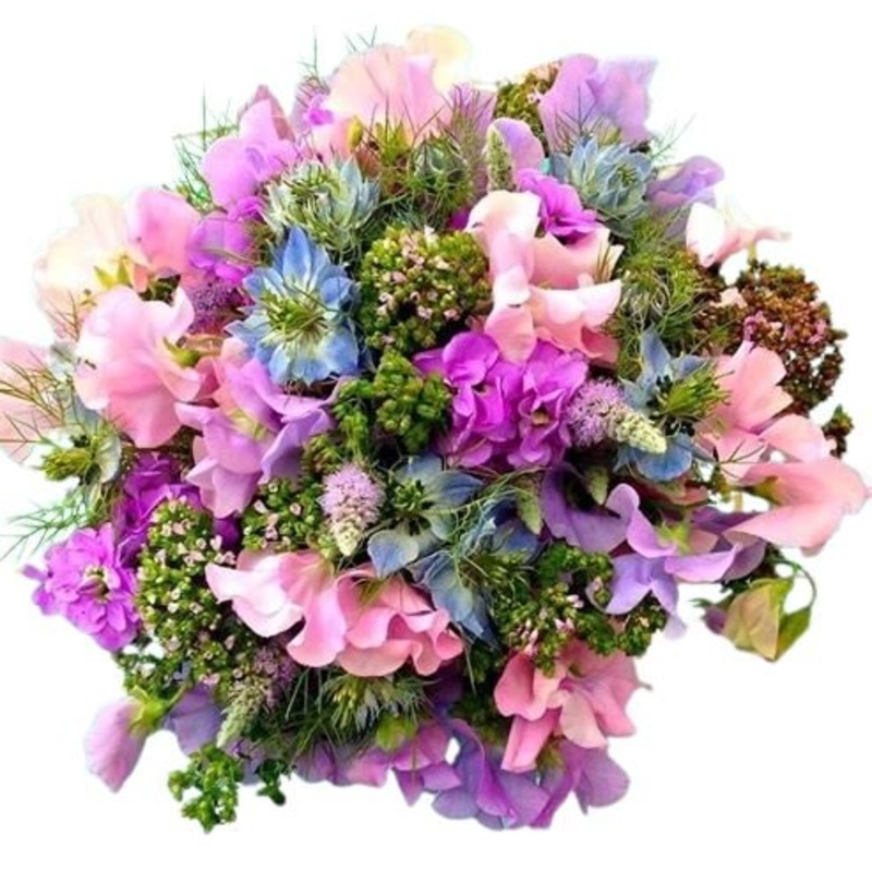 Pink Sweet Pea with Nigella Bouquet