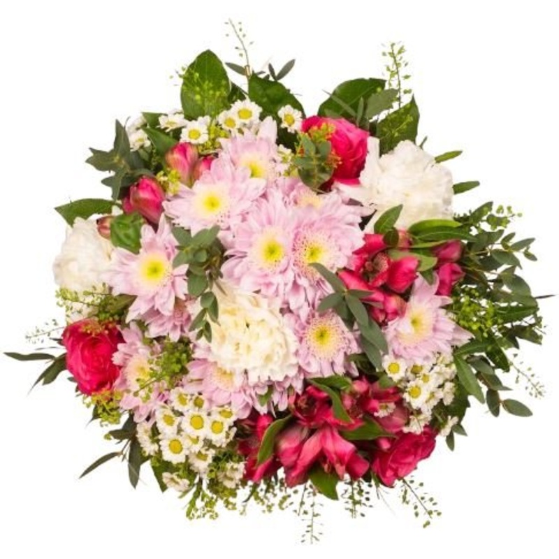 Pretty Rosy Charm Bouquet-Small (15 stems) & Regular (20 stems) & Medium (25 stems) & Large (30 stems) & Extra Large (40 stems) & Luxury (50 stems) & Glamour (65 stems) & Exclusive Glamour (80 stems) & Premium (100 stems) & Premium Extra (120 stems) & Del