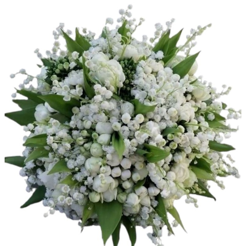 White Freesias and Lily of Valley Bouquet