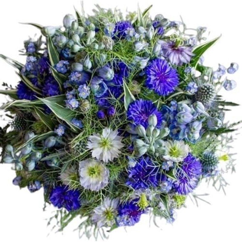 Wild Blue Flowers Bouquet-Regular (30 stems) & Large (40 stems) & Extra Large (55 stems) & Luxury (65 stems) & Glamour (85 stems) & Exclusive Glamour (100 stems) & Premium (120 stems) & Posh (150 stems)
