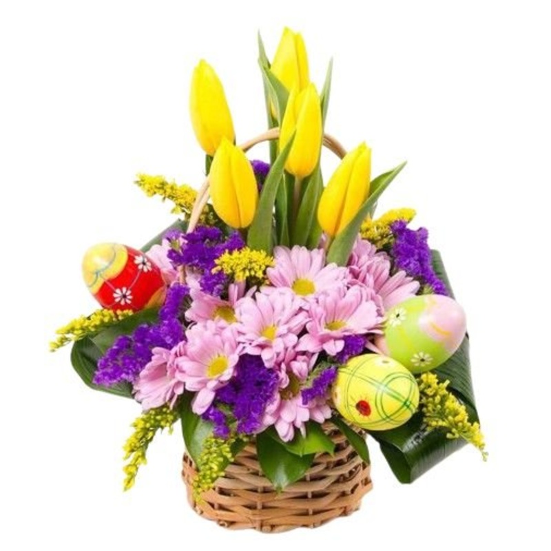 Yellow and Purple Easter Basket