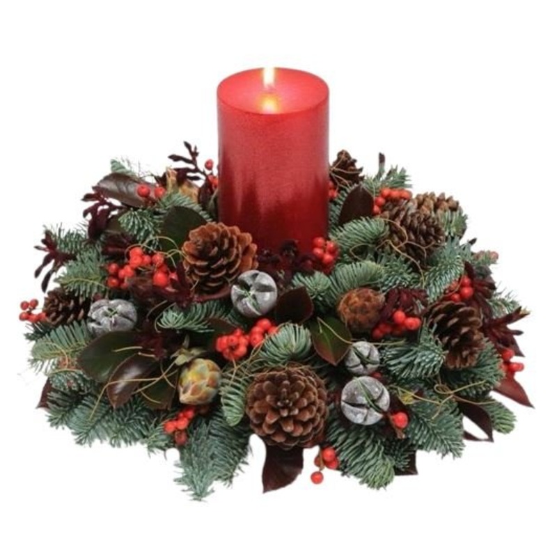 Charming Cones and Berry Christmas Centerpieces