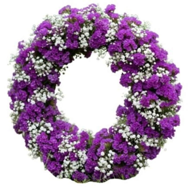 Purple Limonium and Gypsophila Wreath