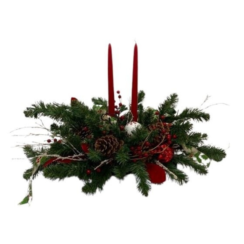 Rafined Red Christmas Table Centerpices