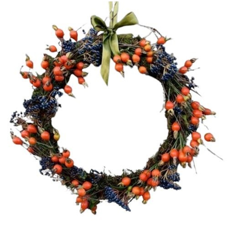 Red and Black Berry Autumn Door Wreath