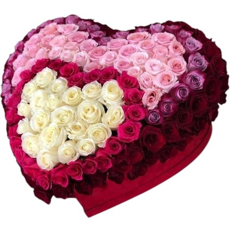 Glamour Gradient Roses Heart Box