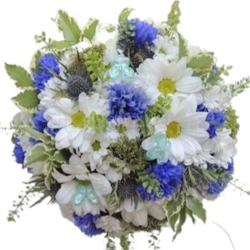 Blue and White Bouquet-Extra Small (25 stems) & Small (35 stems) & Standard (50 stems) & Medium (60 stems) & Large (70 stems) & Extra Large (85 stems) & Luxury (100 stems) & Glamour (120 stems) & Exclusive Glamour (140 stems) & Premium (160 stems) & Posh