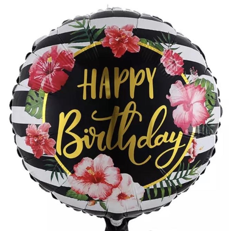 Floral Balloon Happy Birthday 18 inch