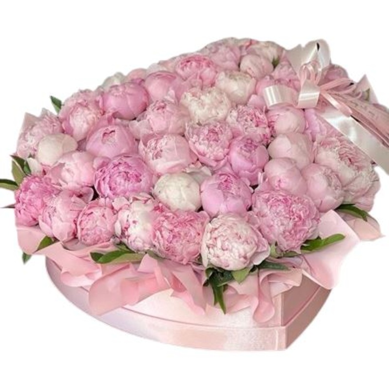 Gorgeous Box of Peonies-Small (10 stems) & Regular (15 stems) & Large (20 stems) & Extra Large (25 stems) & Luxury (30 stems) & Glamour (40 stems) & Exclusive Glamour (50 stems) & Premium (70 stems) & Premium Extra (85 stems) & Posh (100 stems)-Pink Peoni