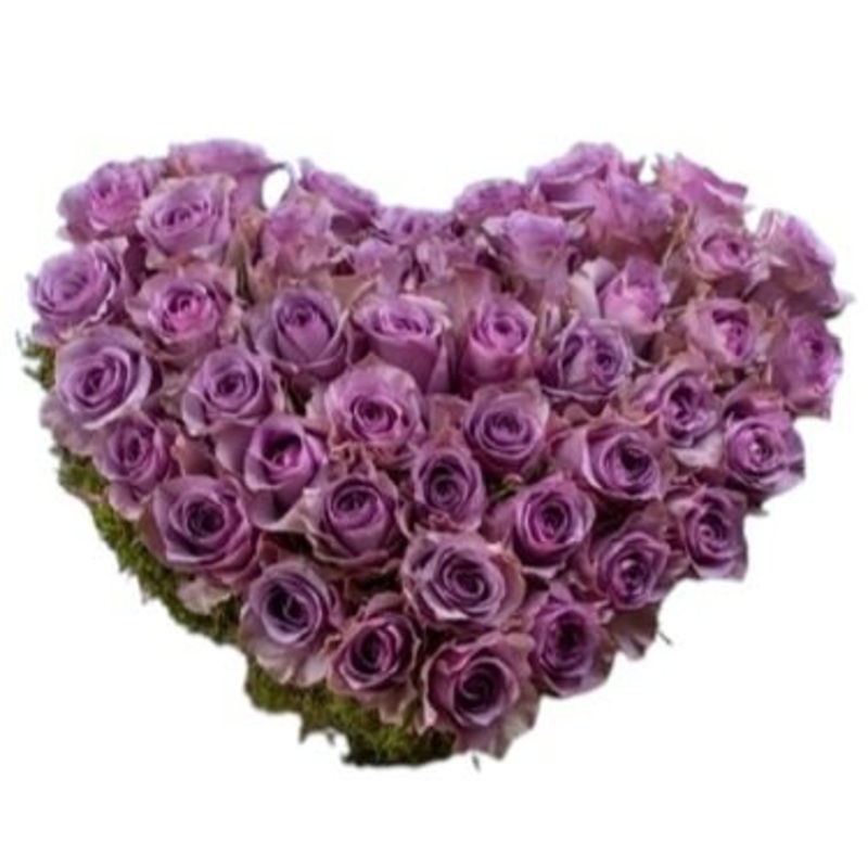 Lavender Roses Luxury Heart-Small (25cm / 9″) & Regular (30cm / 12″) & Large (43cm / 17″) & Extra Large (54cm / 21″)