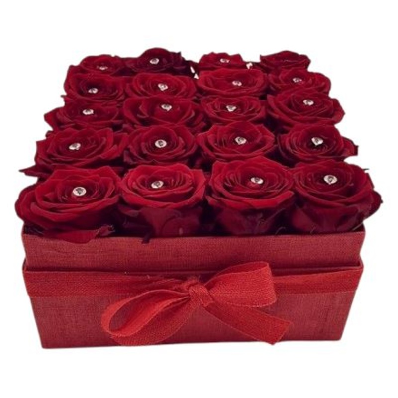 Luxury Roses with Diamonds Pin Box