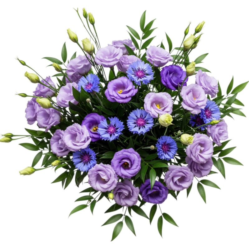 Bouquet of Cornflowers and Lisianthus