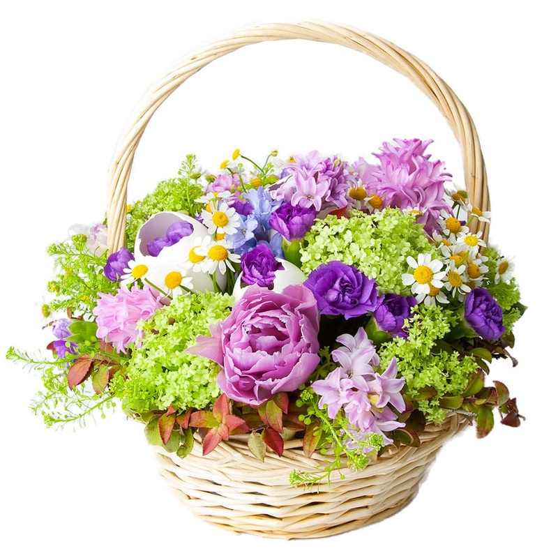Bright Colored Spring Basket-Small (20 stems) & Regular (25 stems) & Medium (30 stems) & Large (40 stems) & Extra Large (50 stems) & Luxury (60 stems) & Glamour (70 stems) & Exclusive Glamour (85 stems) & Premium (100 stems) & Premium Extra (125 stems) &