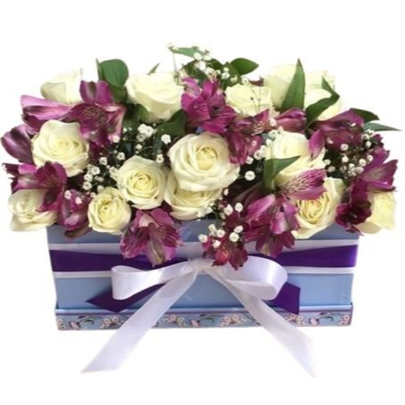 Delightful Box of Spray Roses and Alstromeria