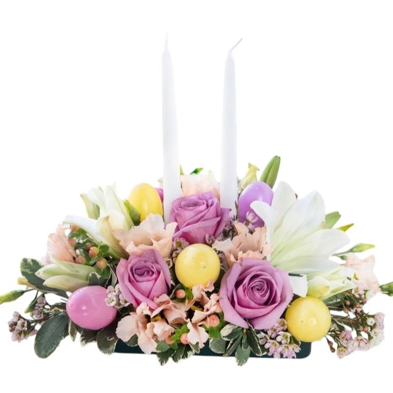 Easter Pink Arrangement Box with Candles