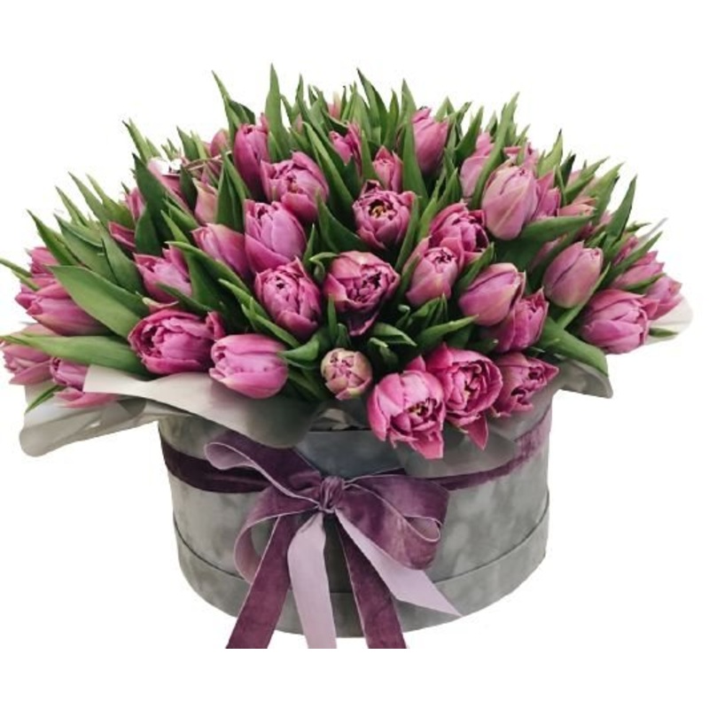 Gorgeous Box of Pink Double Tulips