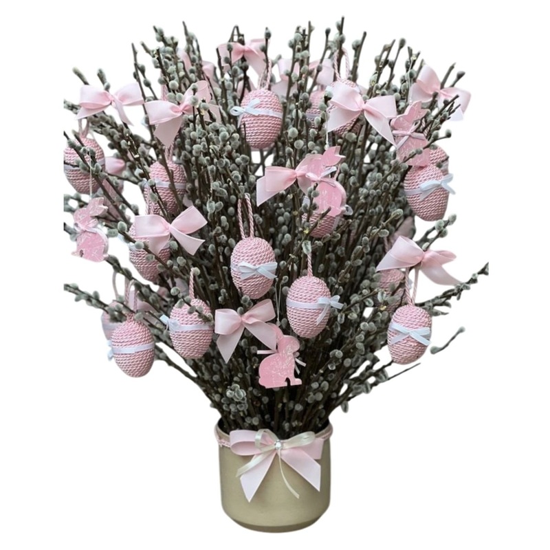 Gorgeous Pot Arrangement of Catkins and Eggs