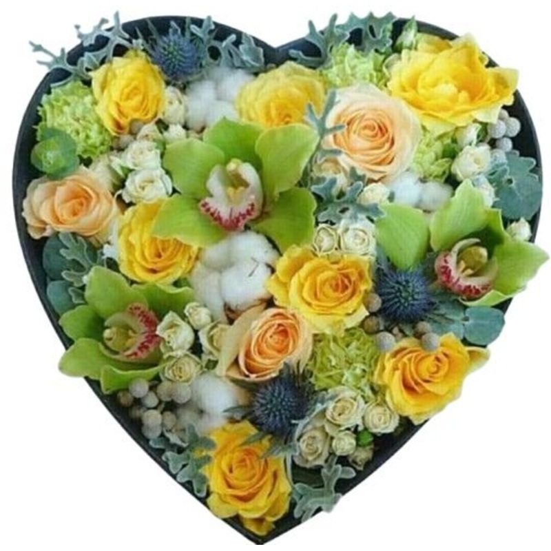 Green and Yellow Blooms Lovely Box