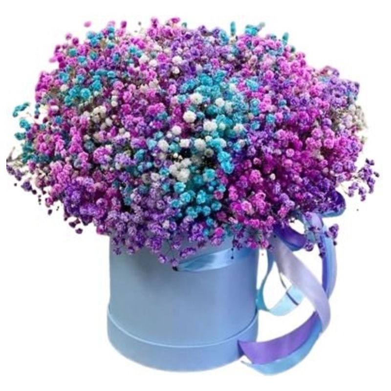 Vivid Baby’s Breath Box-Extra Small (10 stems) & Small (15 stems) & Medium (20 stems) & Regular (25 stems) & Large (30 stems) & Extra Large (40 stems) & Luxury (55 stems) & Glamour (70 stems) & Exclusive Glamour (100 stems)-Hat Box & Heart Box & Square Bo