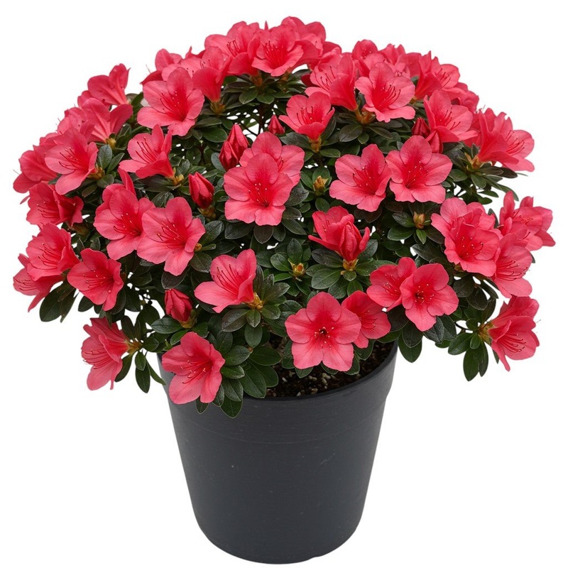 Azalea Plant Ceramic Pot-Small (1 plant) & Medium (2 plant) & Large (3 plant) & Extra Large (4 plant) & Glamour (5 plant)-Red Azalea & Pink Azalea & White Azalea-Black & Gray & White