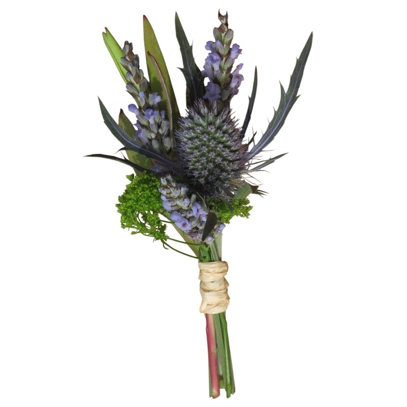 Blue Buttonhole of Eryngium and Lavender
