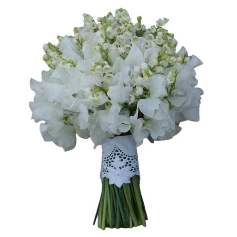 Bridal Bouquet of Lily of the Valley and Sweet Pea