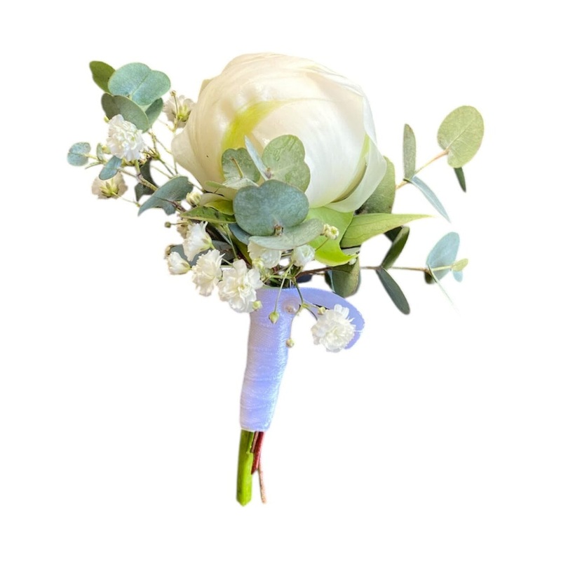 Peonies with Gypsophila Buttonhole