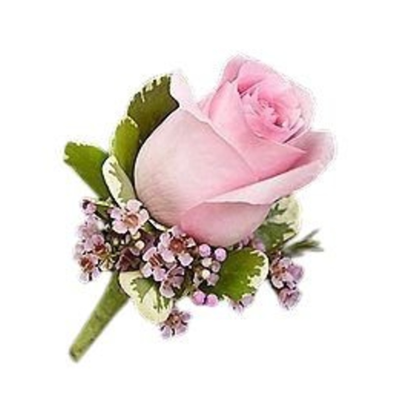 Roses with Wax Flowers Buttonhole