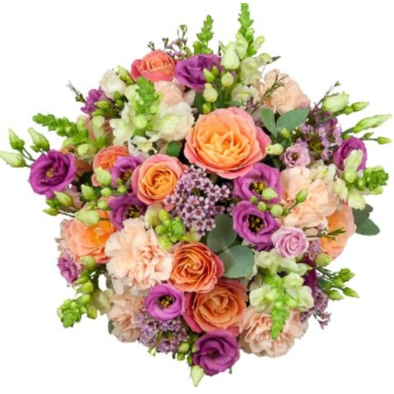 Beautiful Peach and Pink Bouquet of Flowers