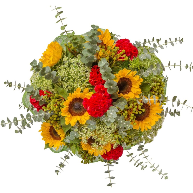 Bouquet of Sunflowers and Celosia