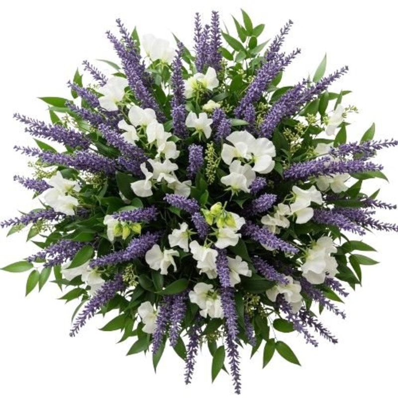 Bouquet of Sweet Pea and  Lavender with Greenery