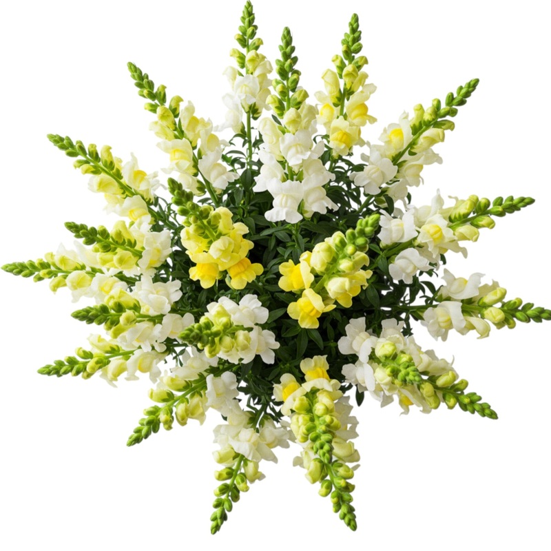 Bouquet of Yellow and White Snapdragons