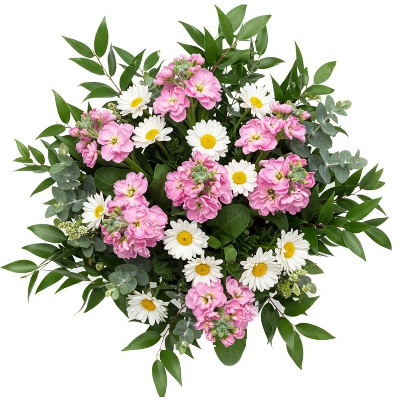 Charming Stock with Daisy Leucanthemum Bouquet