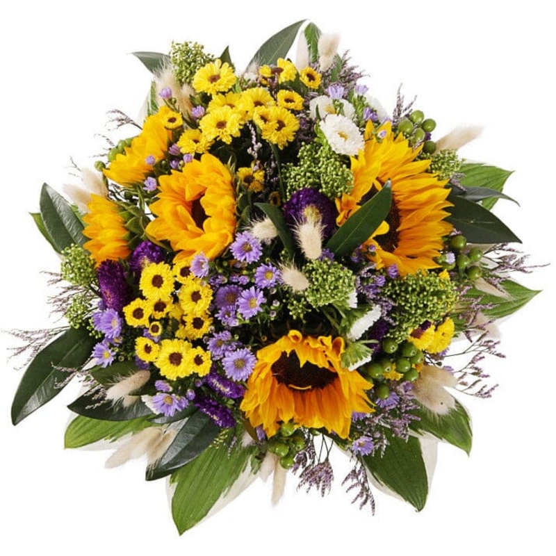 Charming Yellow and Purple Bouquet