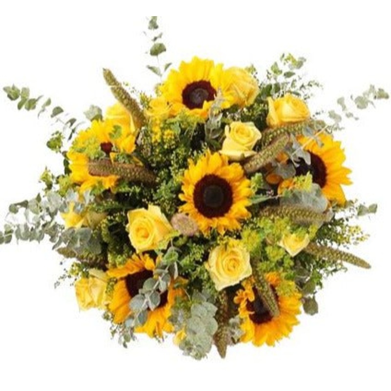 Radiant Yellow & Gold Flowers Bouquet