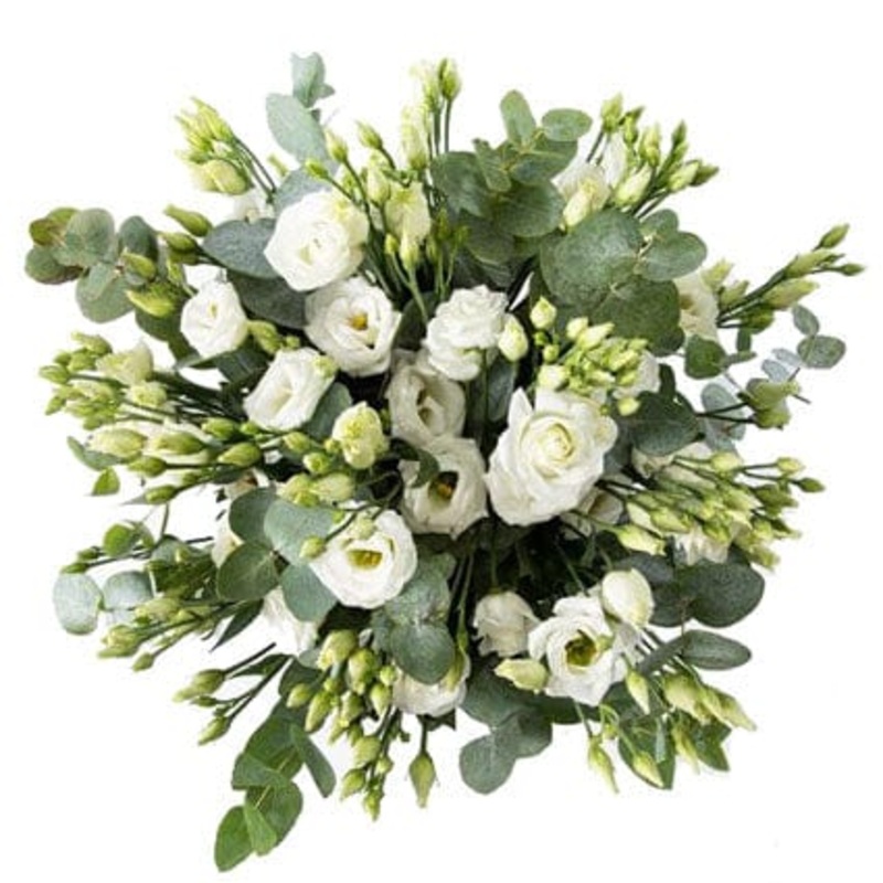Rafined Lisianthus Bouquet with Eucalyptus