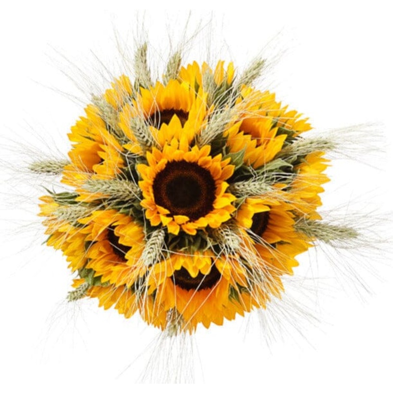 Sunflowers with Dried Wheat Bouquet