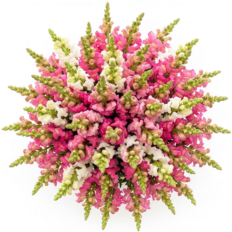 White and Light Pink Snapdragon Bouquet
