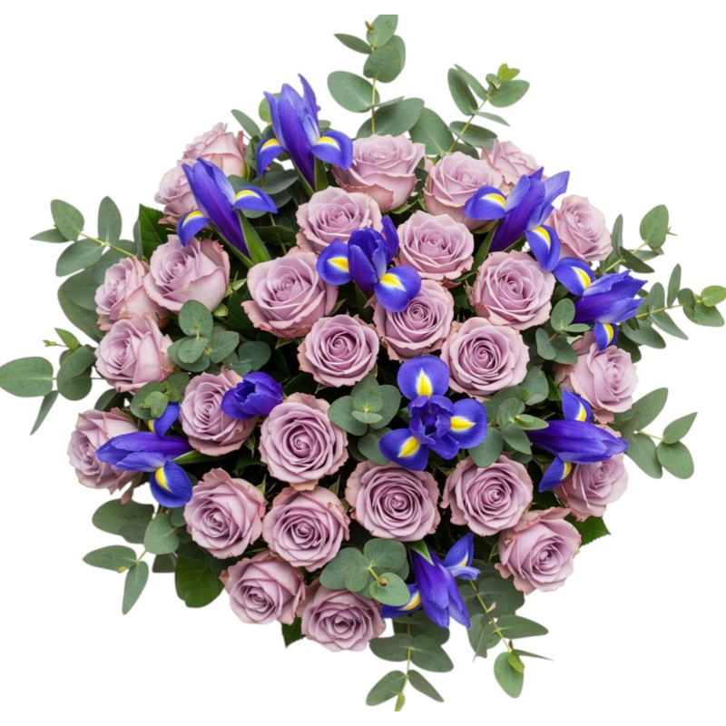 Amazing Bouquet of Lavender Roses and Iris