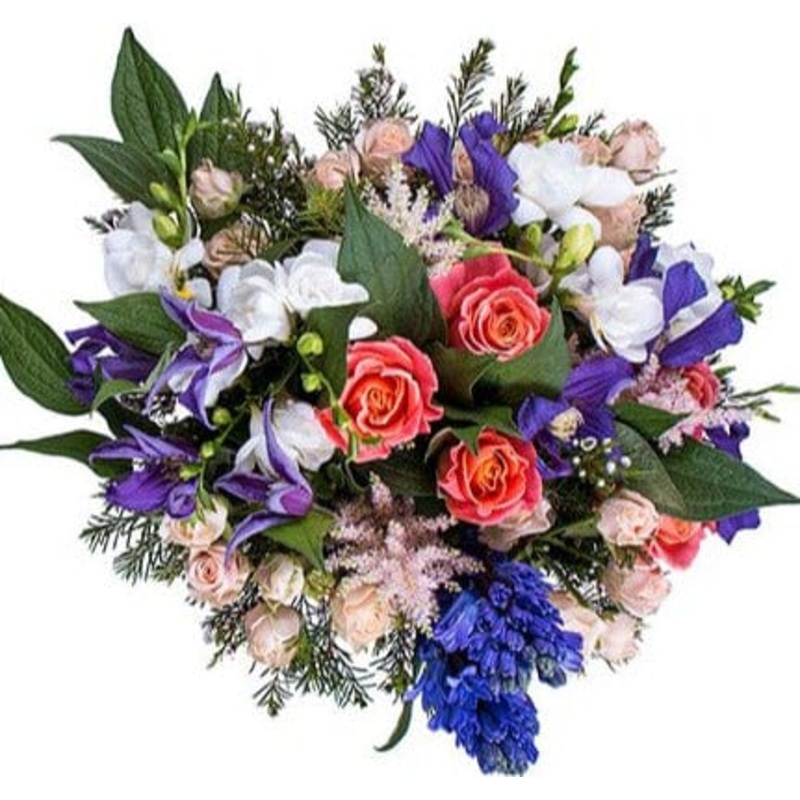 Blue Serenity Bouquet-Extra Small (20 stems) & Small (25 stems) & Regular (30 stems) & Medium (35 stems) & Large (40 stems) & Extra Large (50 stems) & Luxury (60 stems) & Glamour (80 stems) & Exclusive Glamour (100 stems)