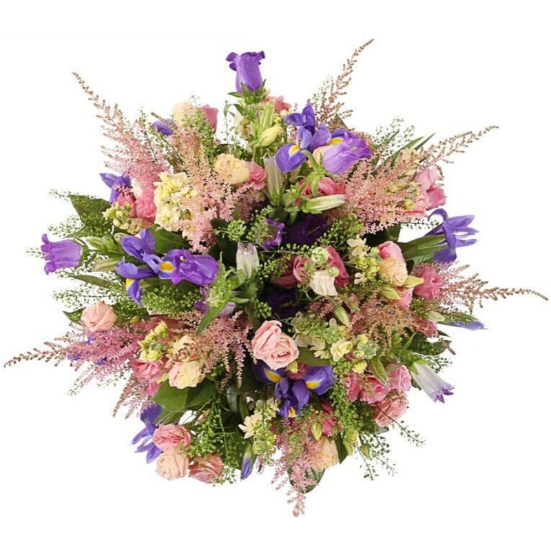 Charming Blue  and Pink Flower Bouquet