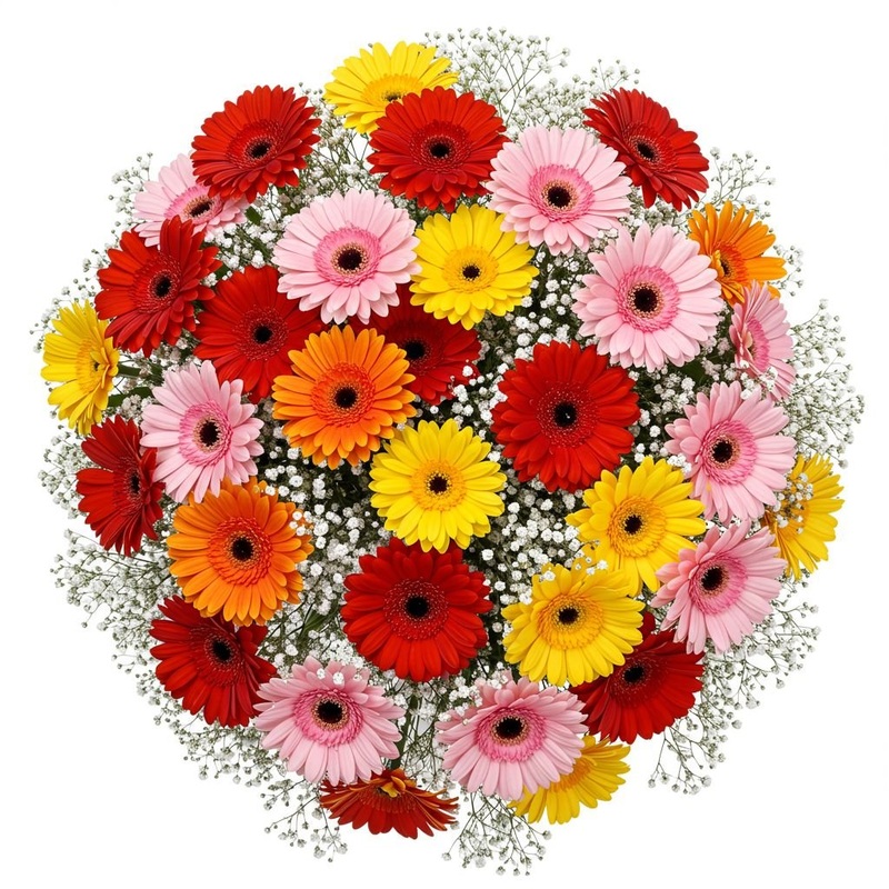 Pretty Gerberas with Gypsophila Bouquet