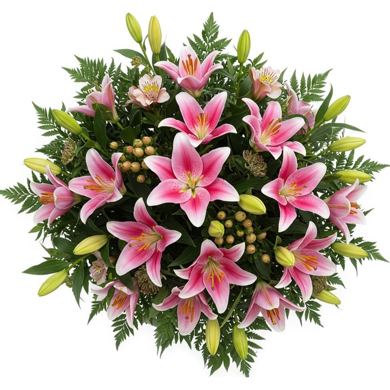 Pretty Pink Lily and Alstroemeria Bouquet