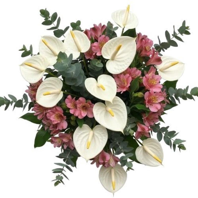 Anthurium with Alstroemeria Bouquet