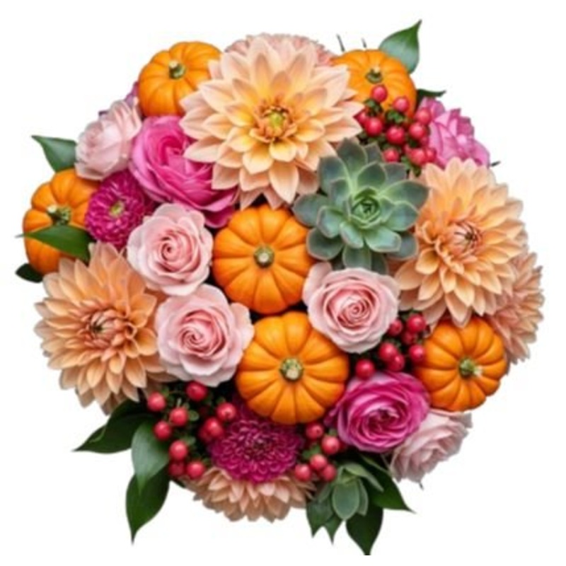Autumn Radiance and Roses Bouquet